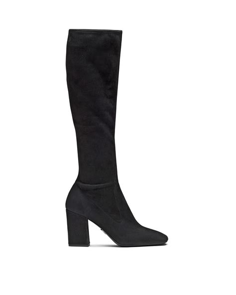 prada stretch suede boots|Prada suede platform boots.